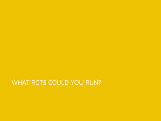 WHAT RCTS COULD YOU RUN?
 