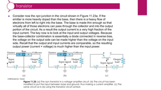  Consider now the npn junction in the circuit shown in Figure 11.23a. If the
emitter is more heavily doped than the base,...