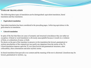 Theory of translation | PPTX