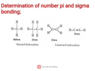 Determination of number pi and sigma
bonding;
 