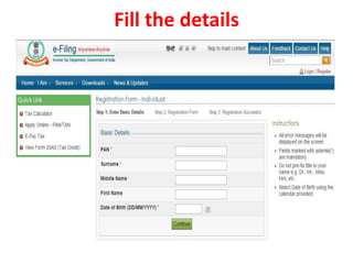 e filing of Income Tax Return | PPTX