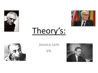 Theory’s:
Jessica Lem
V4.

 