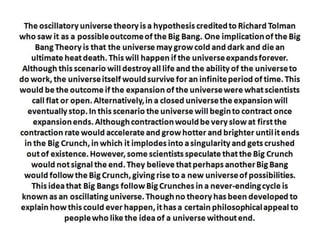 The oscillating(cyclic) universe