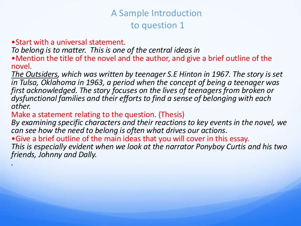 Outsiders essay example picture