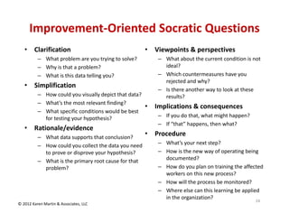 Improvement‐Oriented Socratic Questions
   •    Clarification                                  •   Viewpoints & perspectiv...