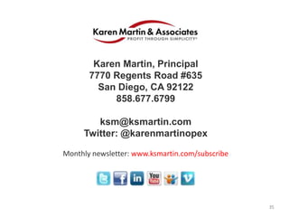 For Further Questions


        Karen Martin, Principal
       7770 Regents Road #635
         San Diego, CA 92122
       ...