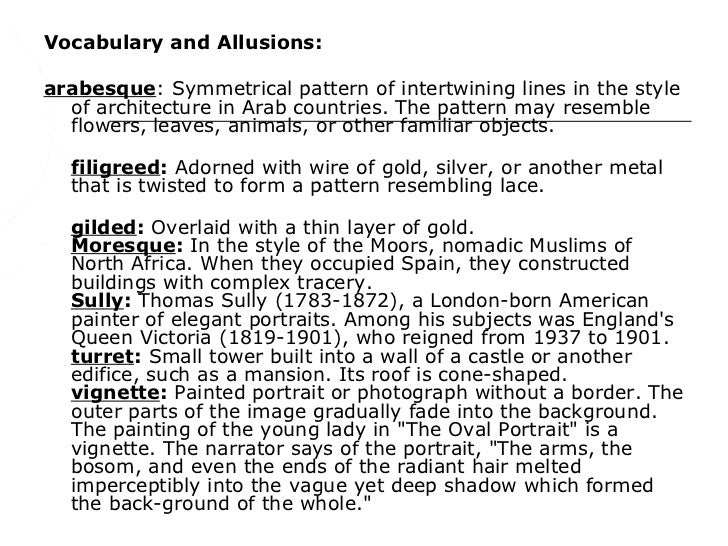 The oval portrait essay questions image
