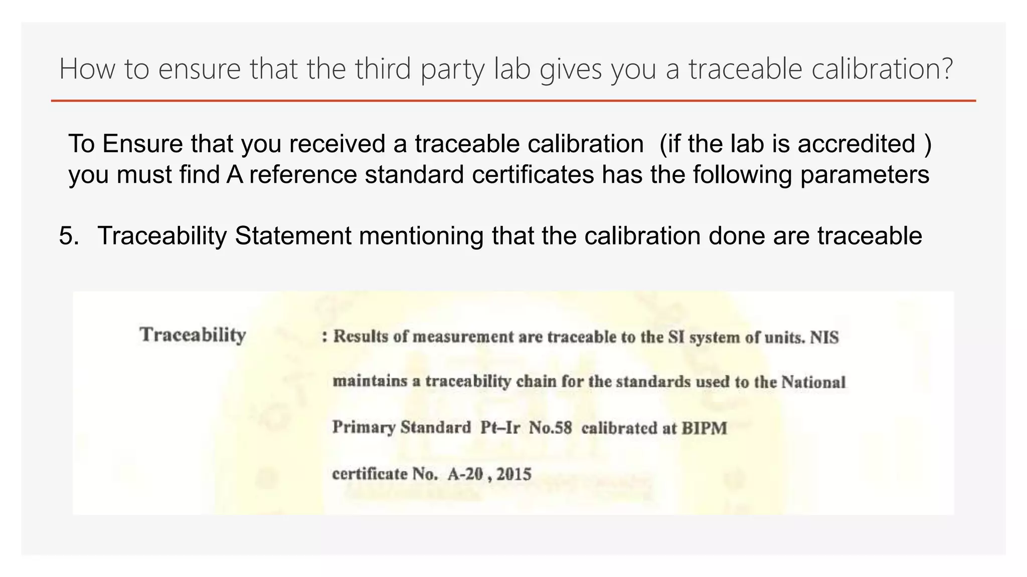 The overall meaning of metrological traceability (Calibration ...