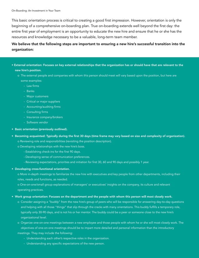 OnBoarding An Investment In Your Team The Overture Group PDF