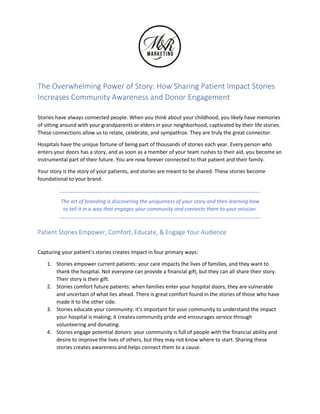 The Power of Story: How Sharing Patient Impact Stories Increase ...