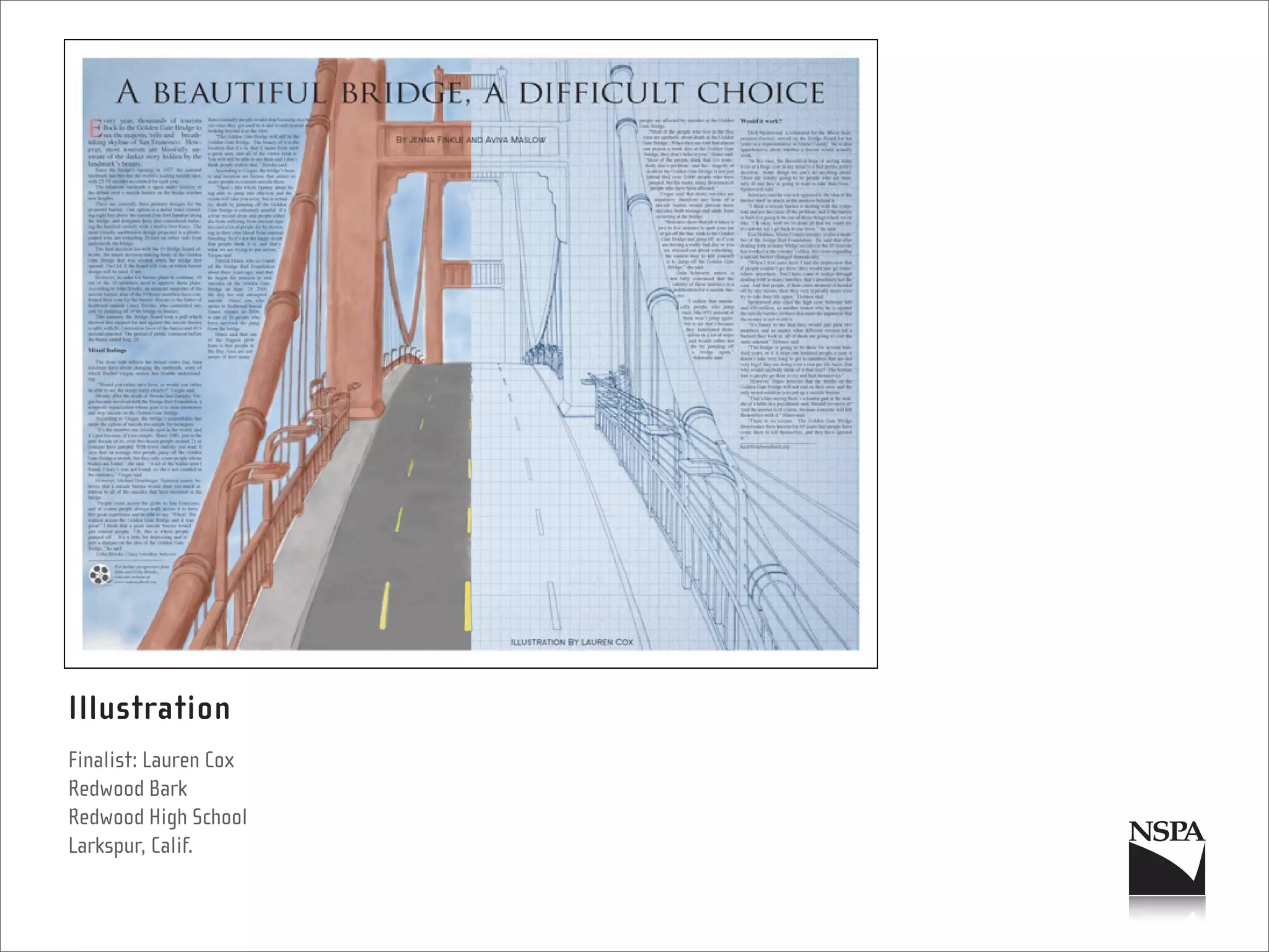 Illustration
Finalist: Lauren Cox
Redwood Bark
Redwood High School
Larkspur, Calif.
 