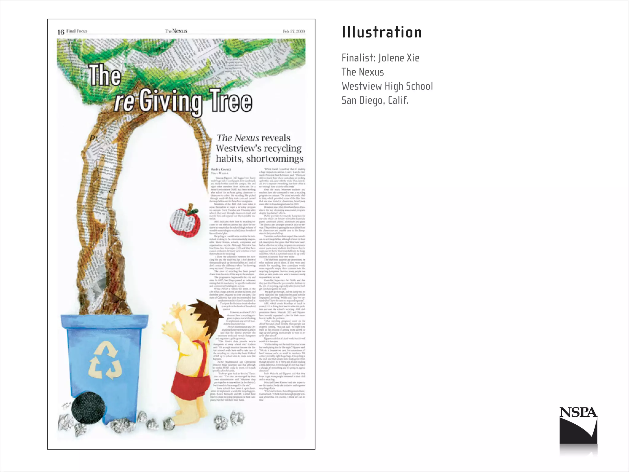 Illustration
Finalist: Jolene Xie
The Nexus
Westview High School
San Diego, Calif.
 