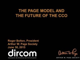 The page model and the future of de CCO