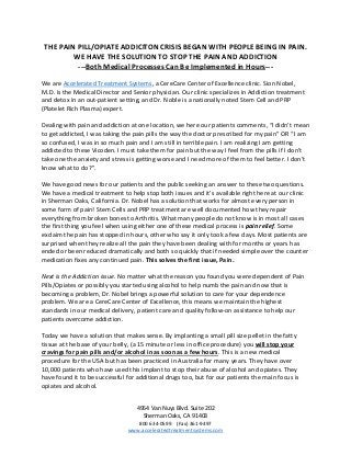 4954 Van Nuys Blvd. Suite 202
Sherman Oaks, CA 91403
800 634-0599 (Fax) 361-9497
www.acceleratedtreatmentsystems.com
THE P...