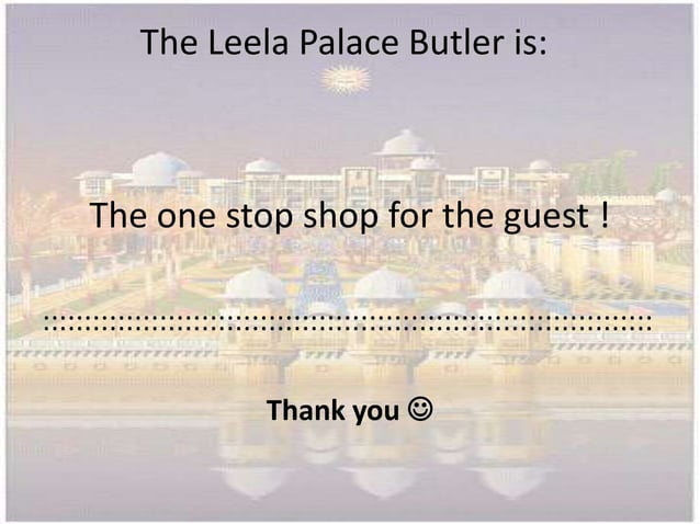 The palace butler services | PPTX