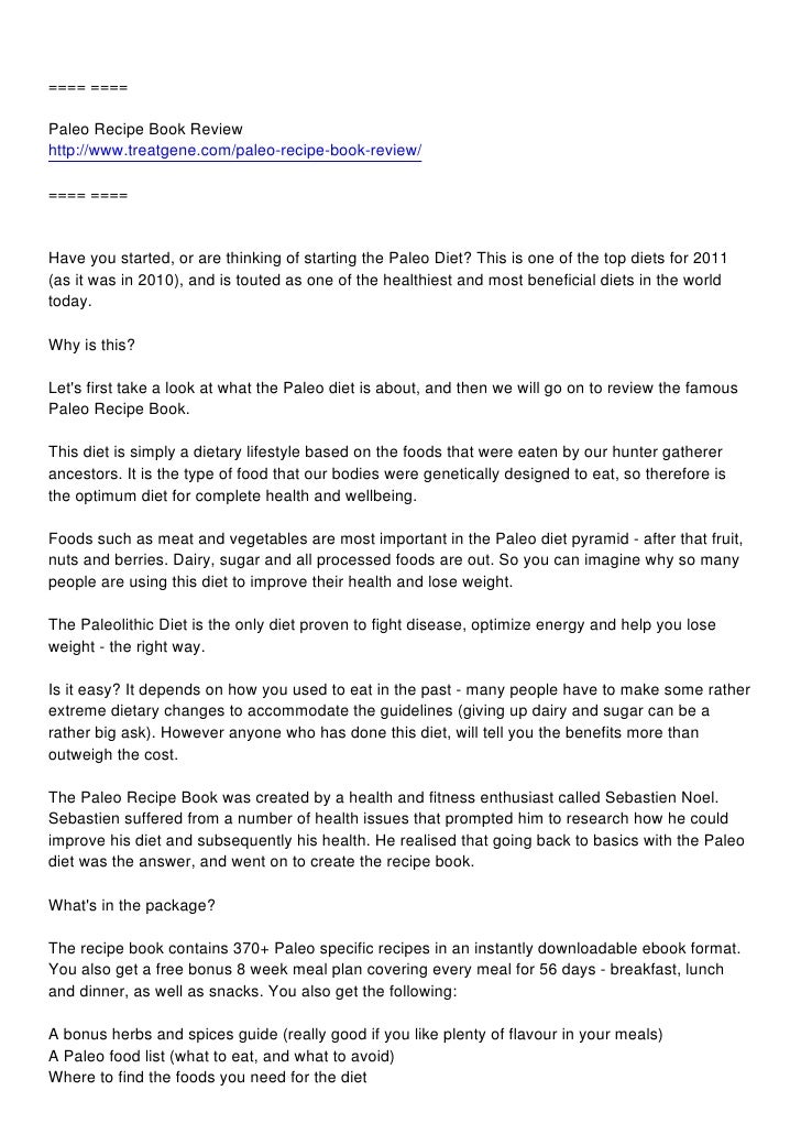 Paleo recipe book review