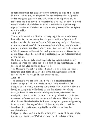 The Palestine MandateThe Council of the League of NationsWher.docx