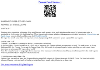 The Panama Canal | PDF