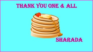 Thank You One & All
Sharada
 