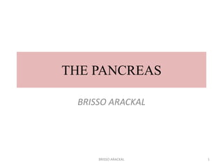 THE PANCREAS
BRISSO ARACKAL
BRISSO ARACKAL 1
 