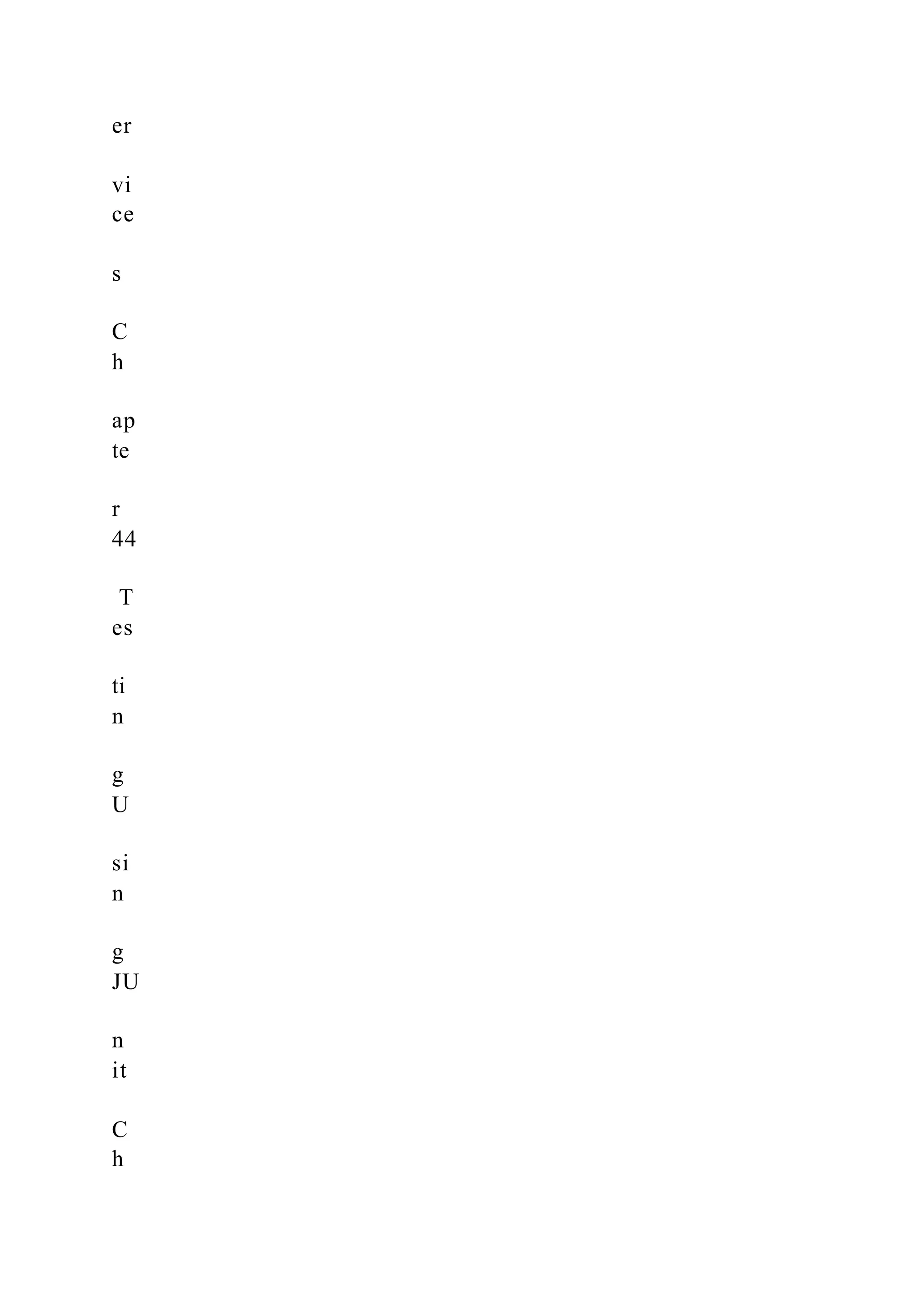 er
vi
ce
s
C
h
ap
te
r
44
T
es
ti
n
g
U
si
n
g
JU
n
it
C
h
 