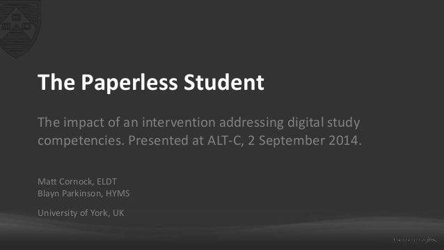paperless student Paperless The Student Reading Confidence  and on Skills