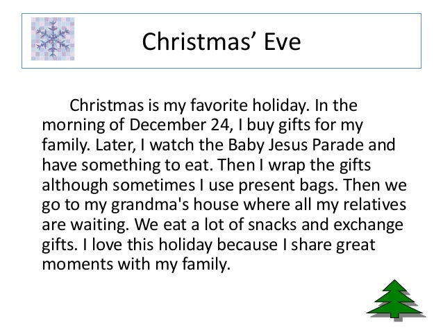 My favorite holiday essay