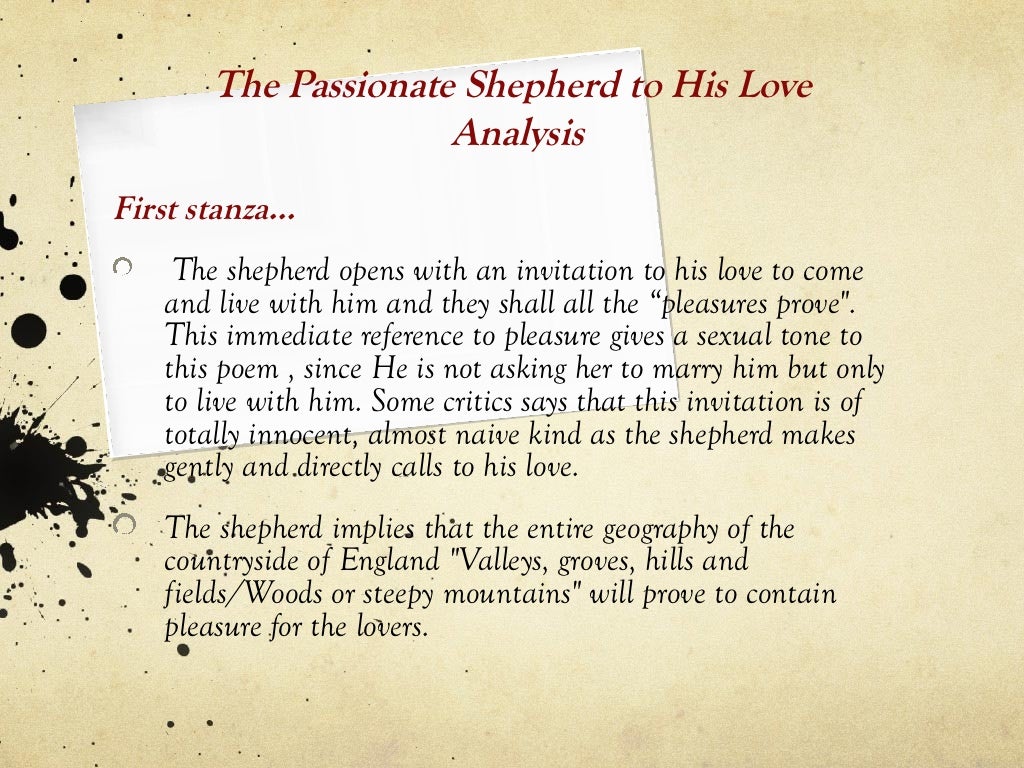 The passionate shepherd to his love