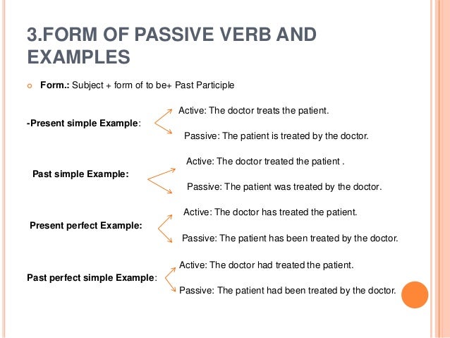 passive form examples Active passive sentences.