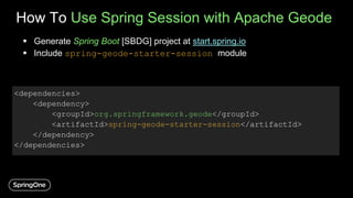 Spring Boot Spring Data Spring Session Spring Test
 
