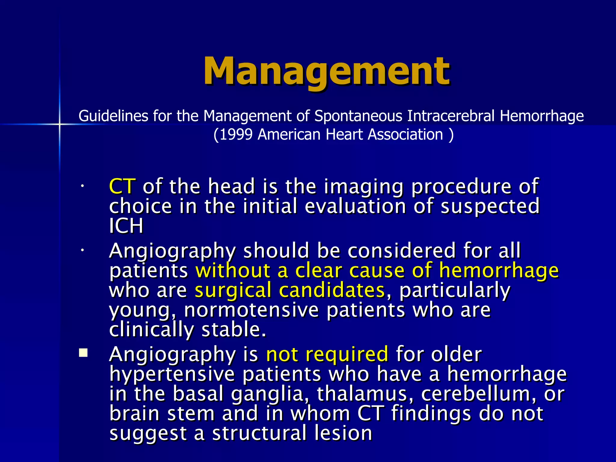 The Pathophysiology And Management Of Hemorrhagic Stroke | PPT