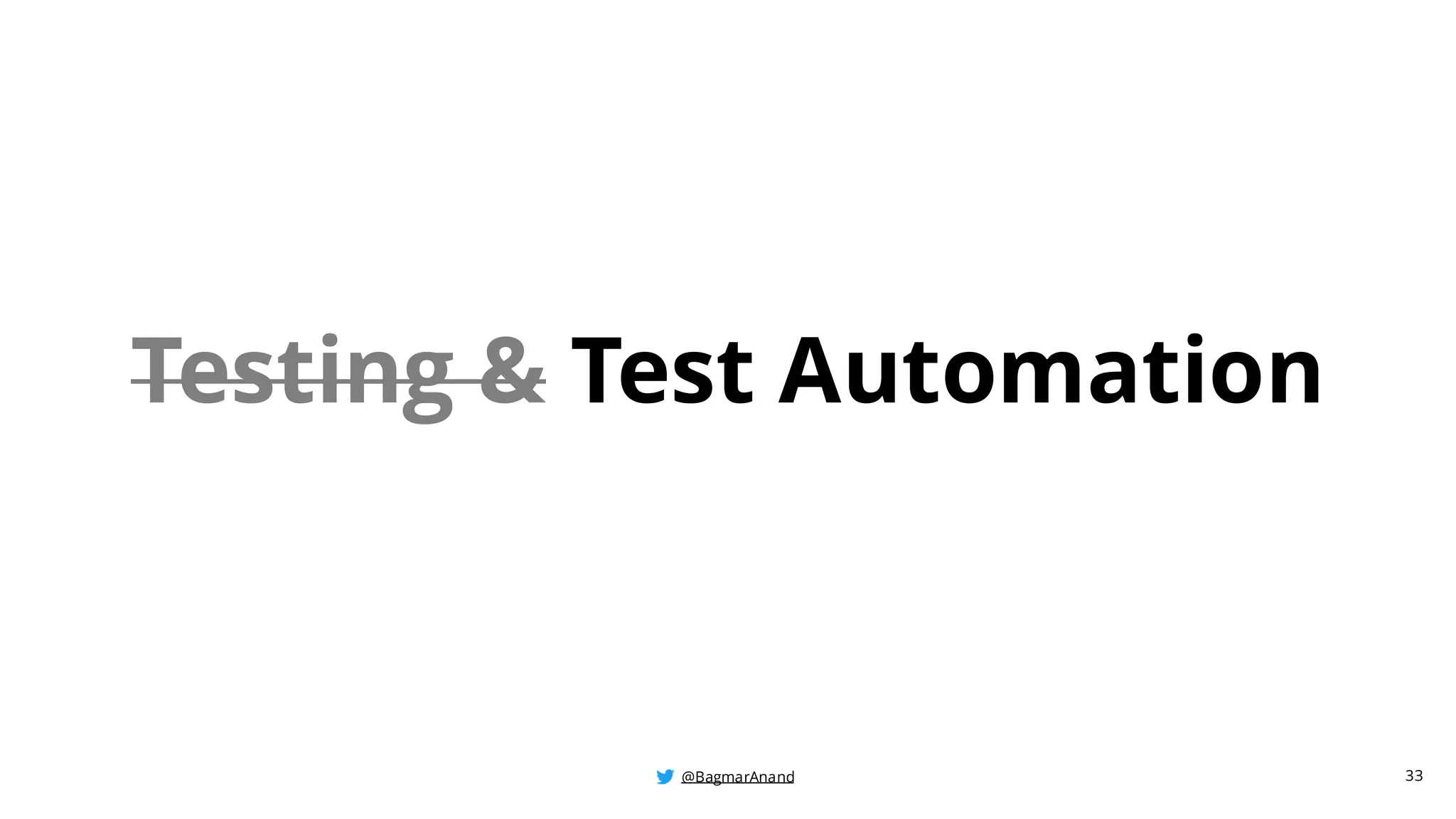 @BagmarAnand
@BagmarAnand
@BagmarAnand
Testing & Test Automation
33
 