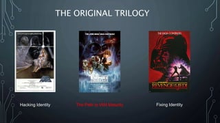 THE ORIGINAL TRILOGY
Hacking Identity The Path to IAM Maturity Fixing Identity
 