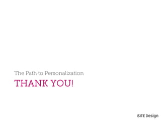 THANK YOU! 
The Path to Personalization 