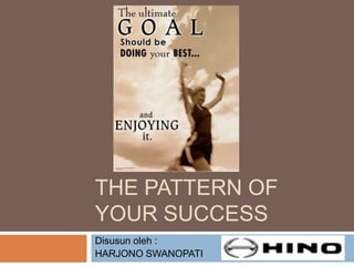 THE PATTERN OF
YOUR SUCCESS
Disusun oleh :
HARJONO SWANOPATI
 