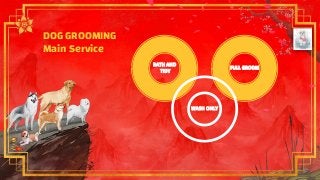 DOG GROOMING
Main Service
BATH AND
TIDY
FULL GROOM
WASH ONLY
 