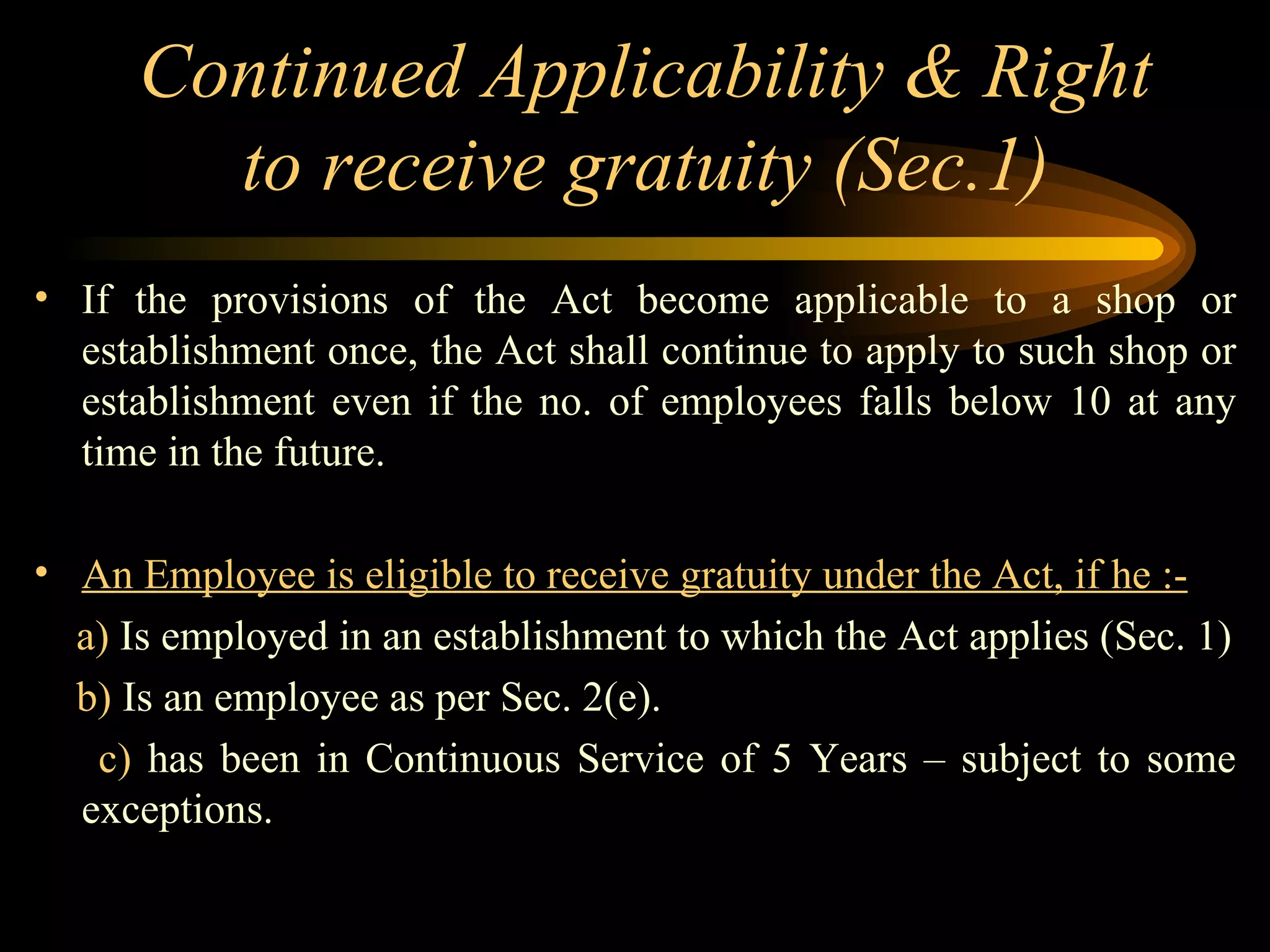 The Payment of Gratuity Act, 1972 | PPT
