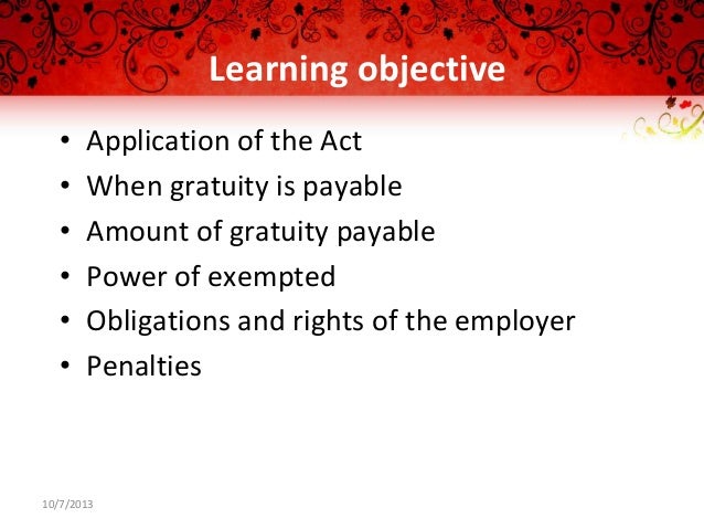 The Payment Of Gratuity Act 1972