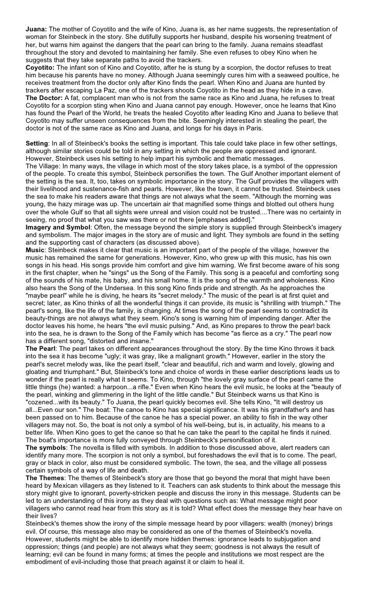 a story on the worth of a pearl to kino and juana Character analysis of kino in kino, a character from the story “the pearl,” is a prime example of a developing character from the start through to the end, he develops drastically. a story on the worth of a pearl to kino and juana Character analysis of kino in kino, a character from the story “the pearl,” is a prime example of a developing character from the start through to the end, he develops drastically.