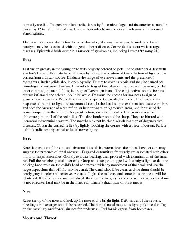 The pediatric history and physical examination