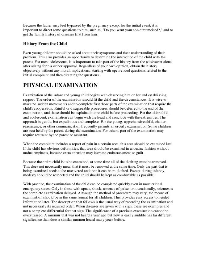 The pediatric history and physical examination