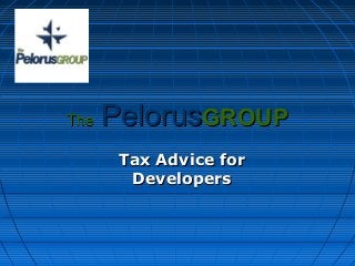 TheThe PelorusPelorusGROUPGROUP
Tax Advice forTax Advice for
DevelopersDevelopers
 