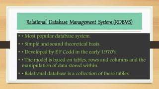 RDMS AND SQL | PPTX