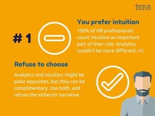 100% of HR professionals
count intuition an important
part of their role. Analytics
couldn’t be more different. (4)
You pr...