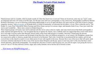 The People Vs Larry Flynt Analysis