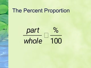 The Percent Proportion
 