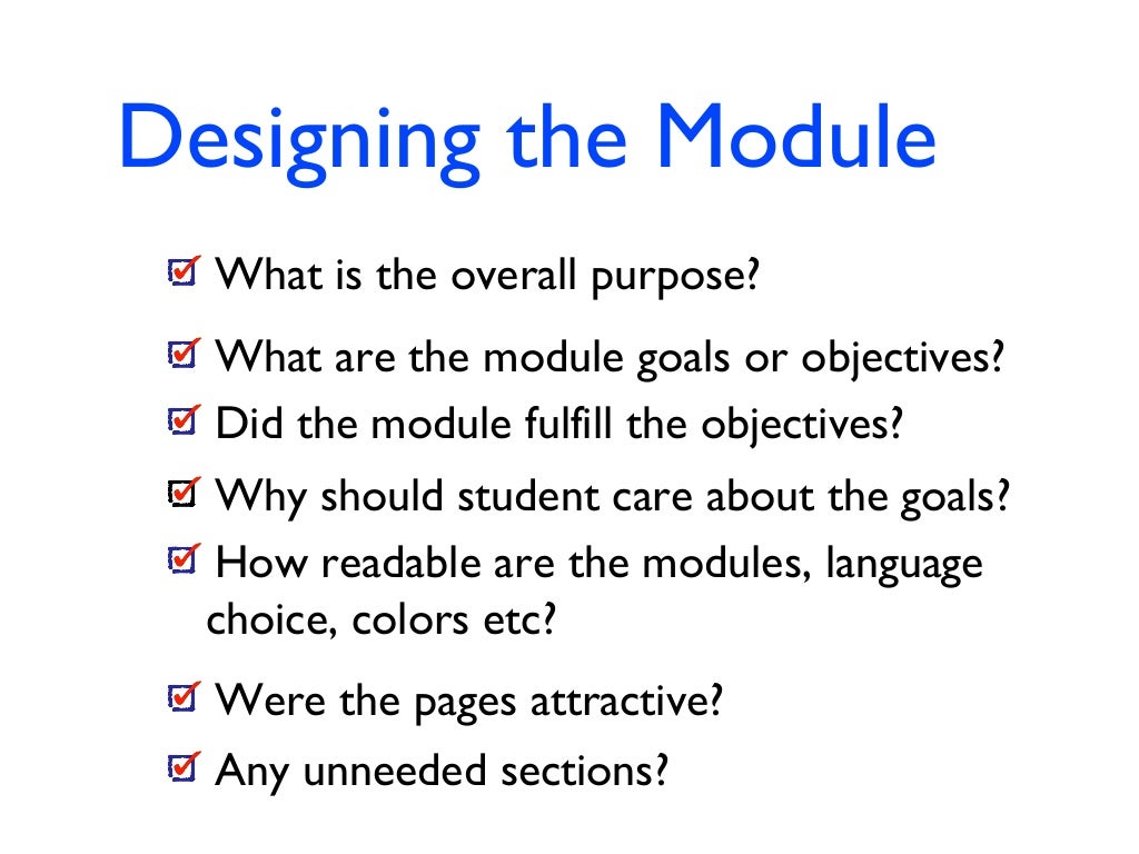 The Perfect Distance Learning Module