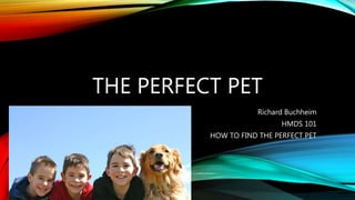 THE PERFECT PET 
Richard Buchheim 
HMDS 101 
HOW TO FIND THE PERFECT PET 
 