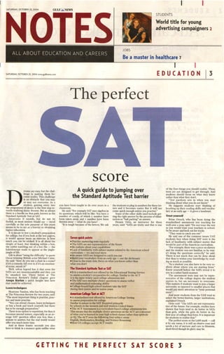The Perfect SAT Gulf News OCT 2004