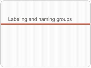 Labeling and naming groups